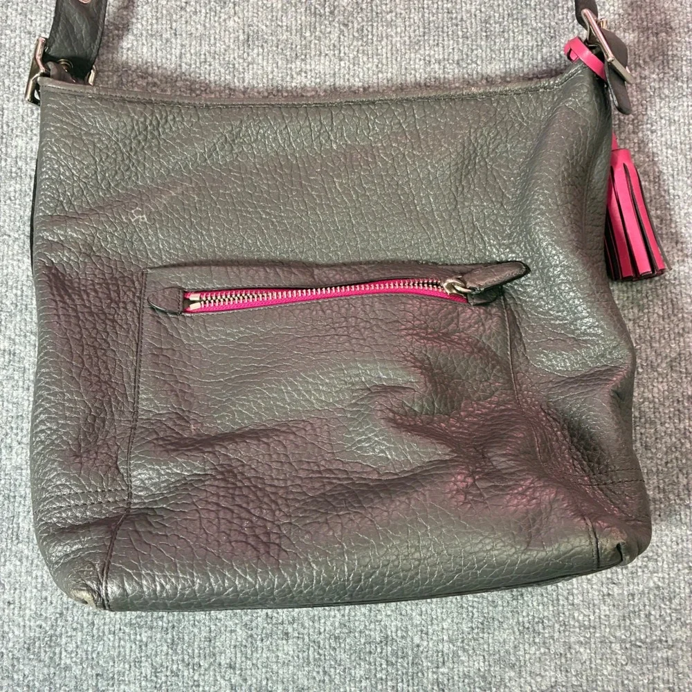 Coach Legacy 19913 Shoulder Bag Womens Grey Pink Leather‎ Tassel Hobo